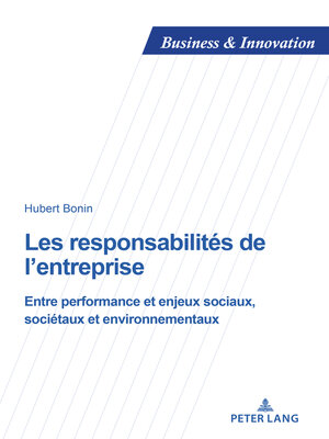 cover image of Les responsabilités de l'entreprise